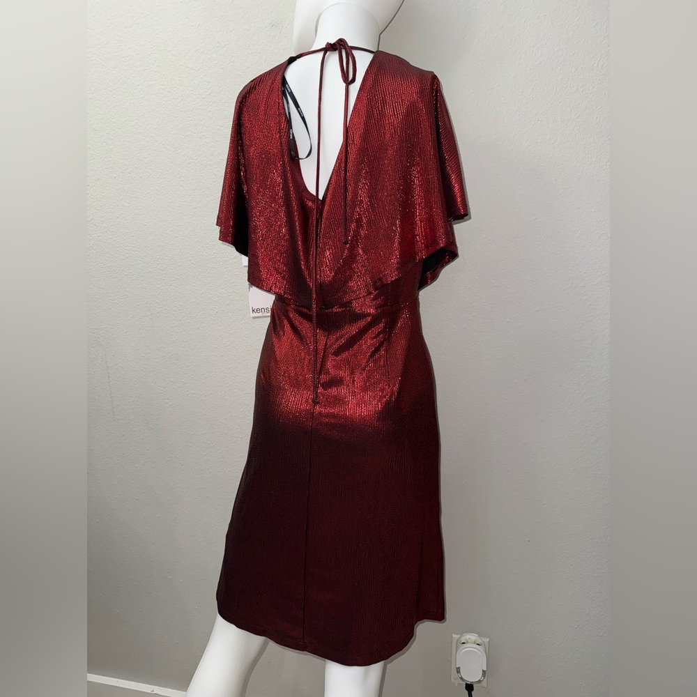 Kensies Women's Flutter-Sleeve Wrap Dress - Picture 4 of 4